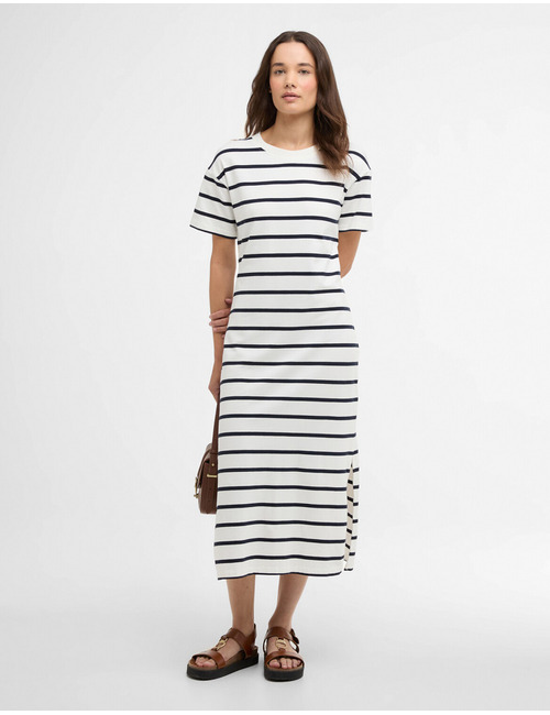Selena midi dress in cloud navy stripe