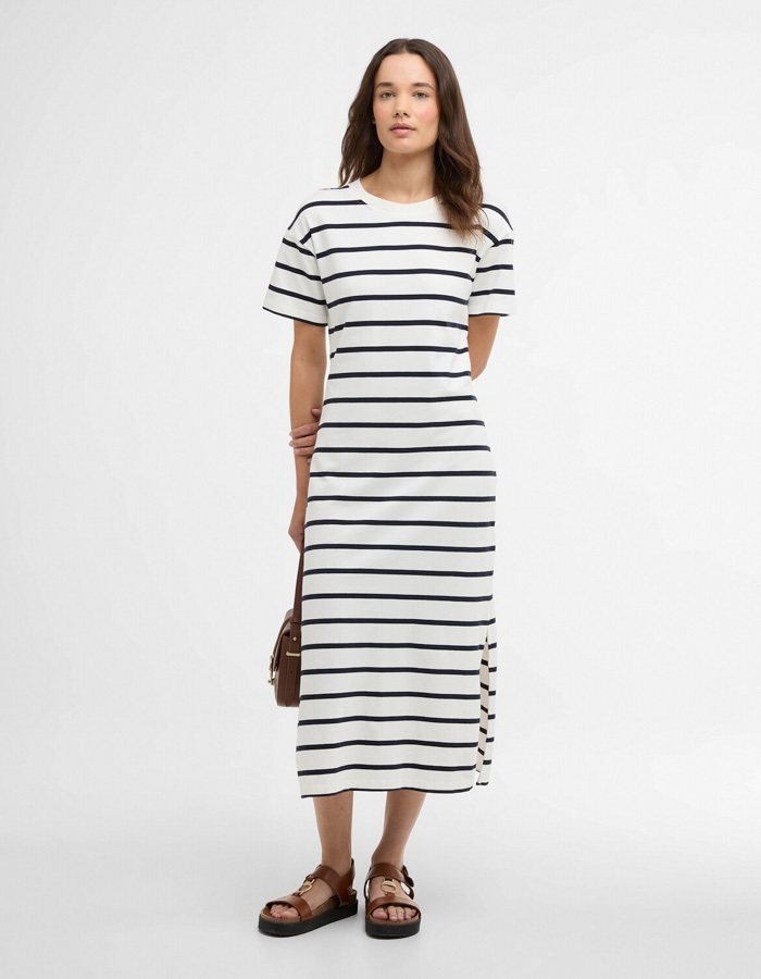 Selena midi dress in cloud navy stripe