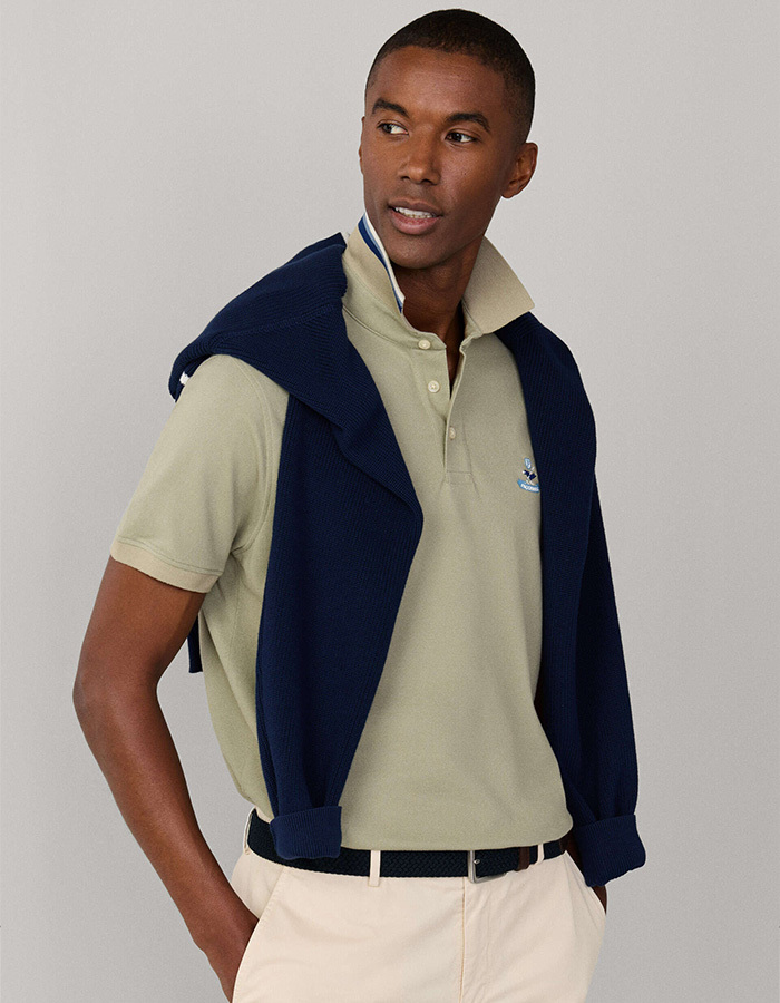 Regular fit polo van pima katoen in seagrass green