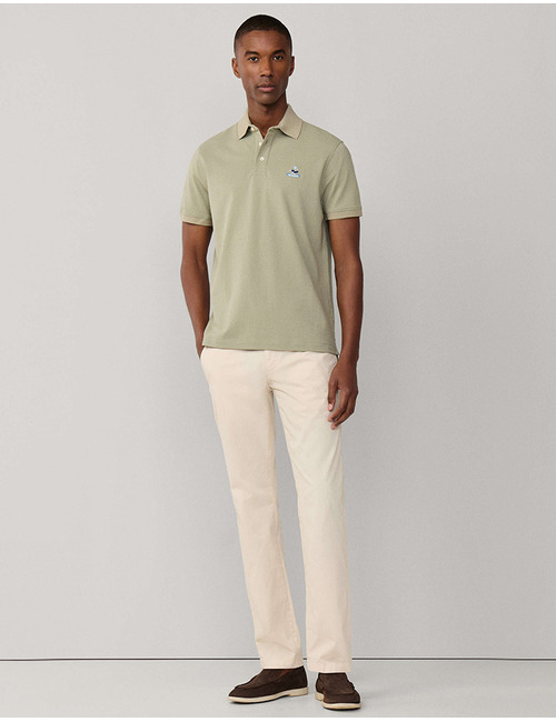 Regular fit polo van pima katoen in seagrass green