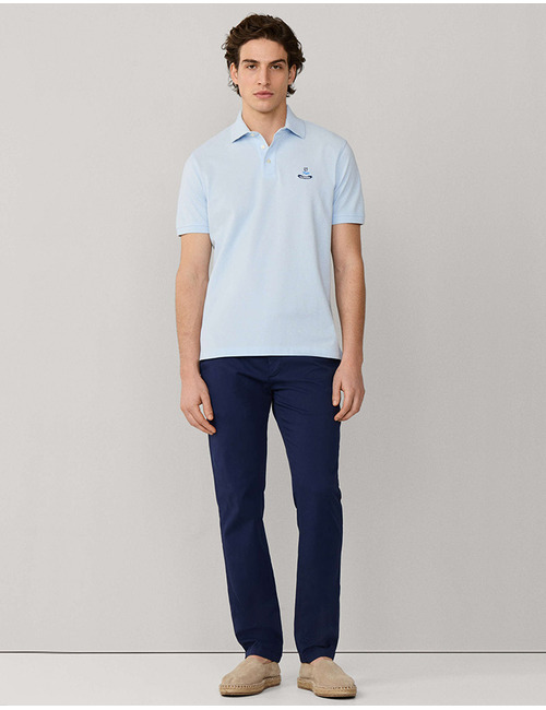 Regular fit polo van pima katoen in horizon blue