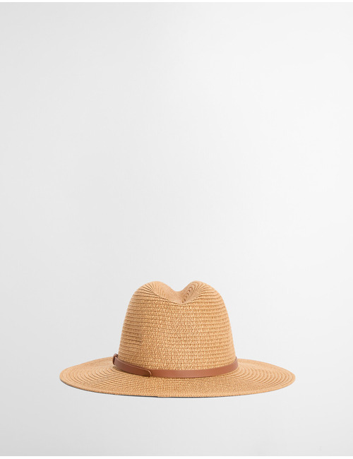 Braid trilby hat in tan