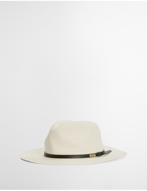 Evelyn braid trilby hat in white