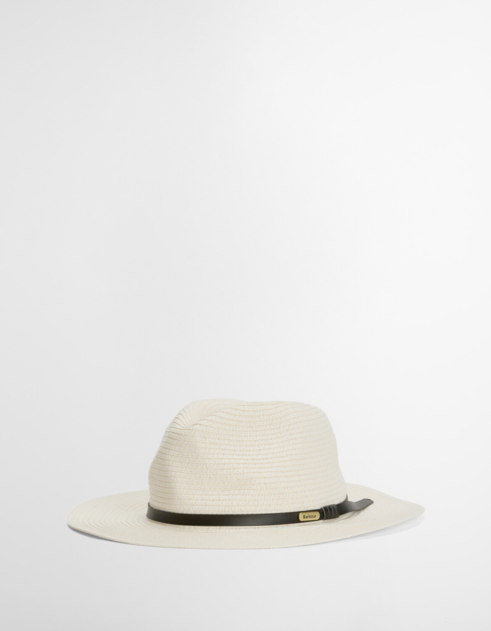 Evelyn braid trilby hat in white