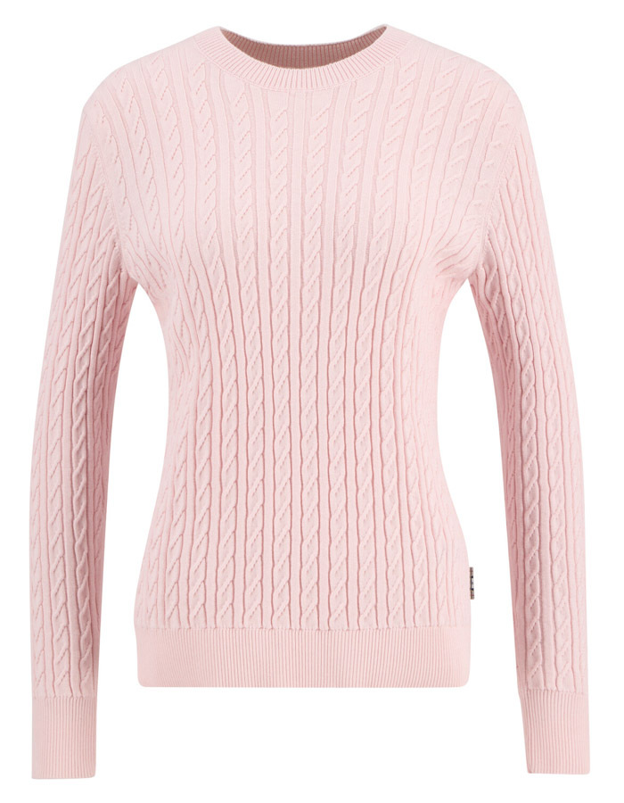Hartland crew knitted jumper in pink