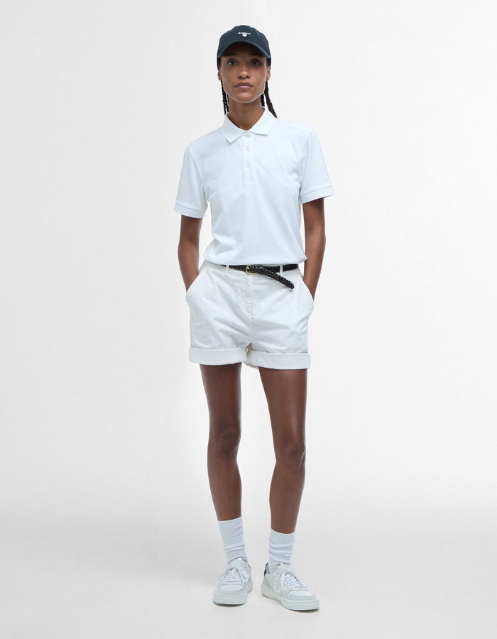 Bowford polo top mid layer in white