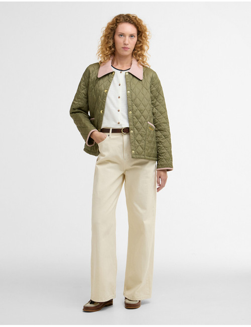 Liddesdale quilted jacket in bleached olive ancient gardenia