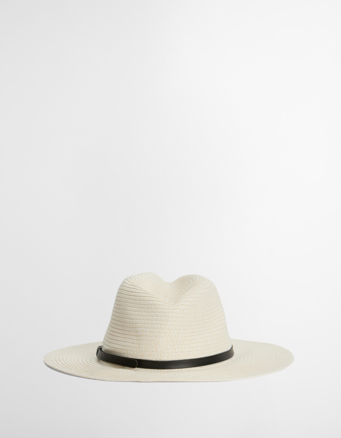 Evelyn braid trilby hat in white