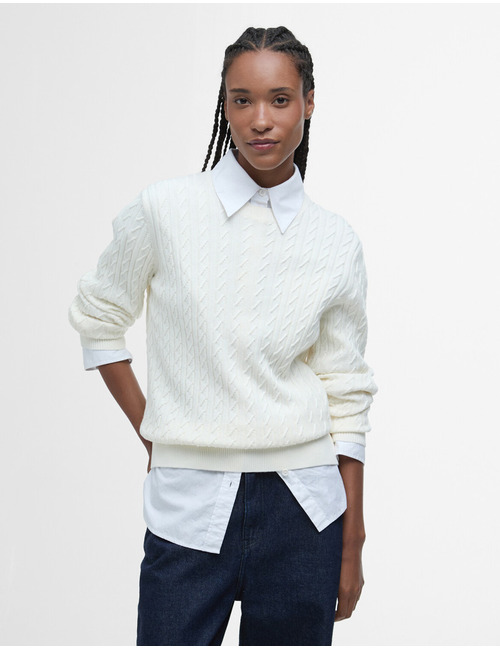Hartland crew knitted jumper in cloud