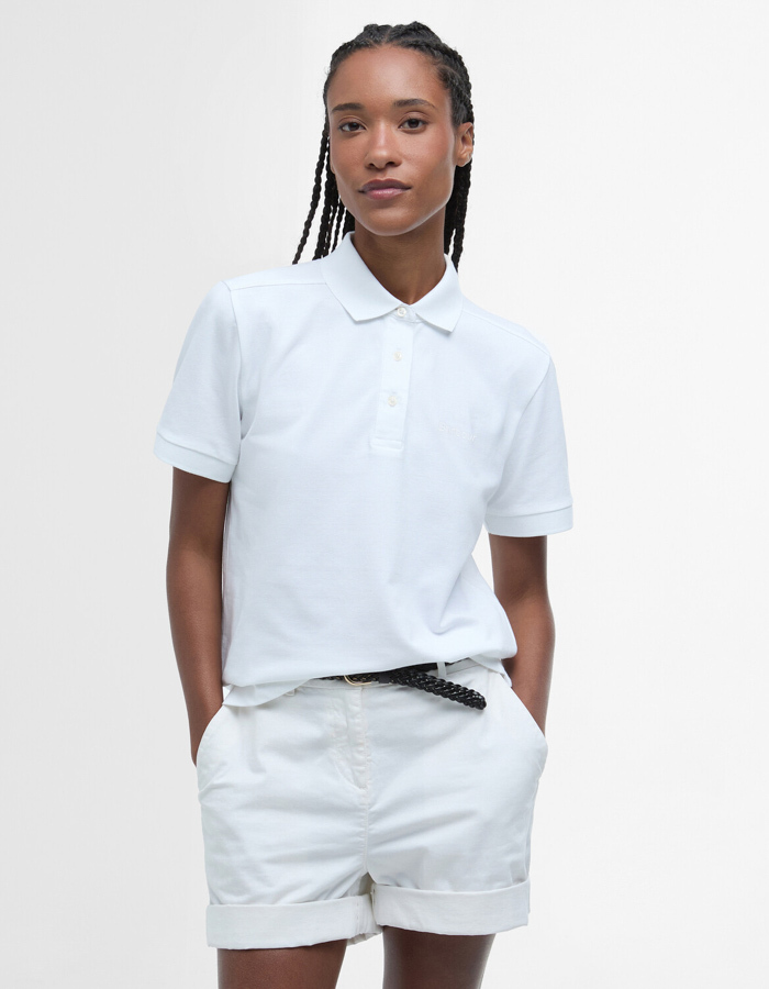 Bowford polo top mid layer in white