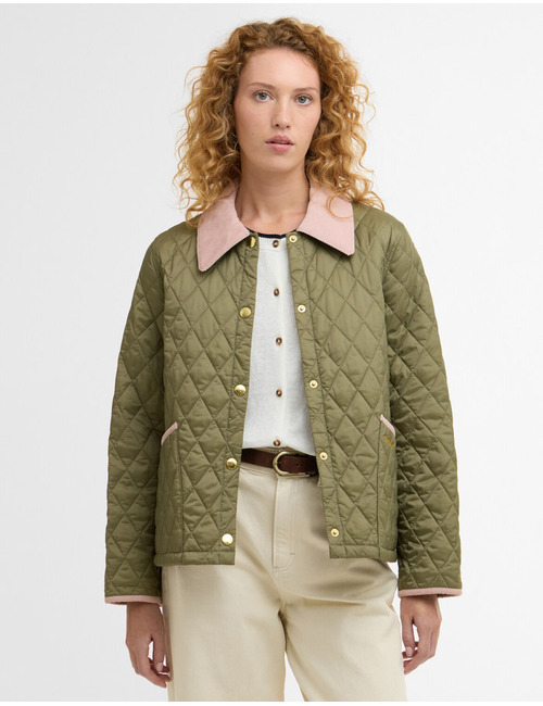 Liddesdale quilted jacket in bleached olive ancient gardenia