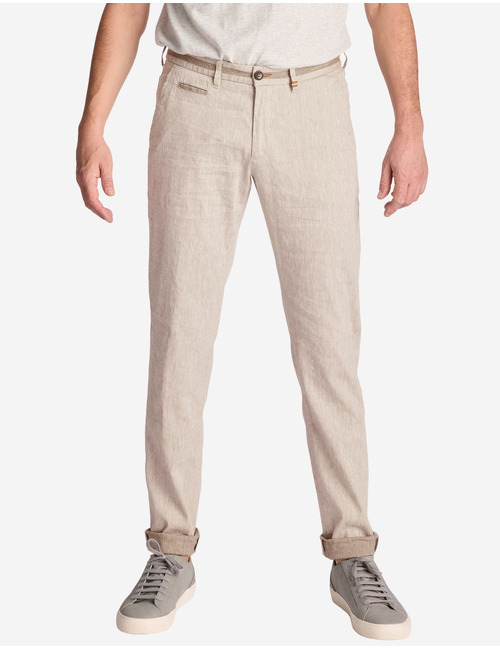 Zilton slim fit broek beige
