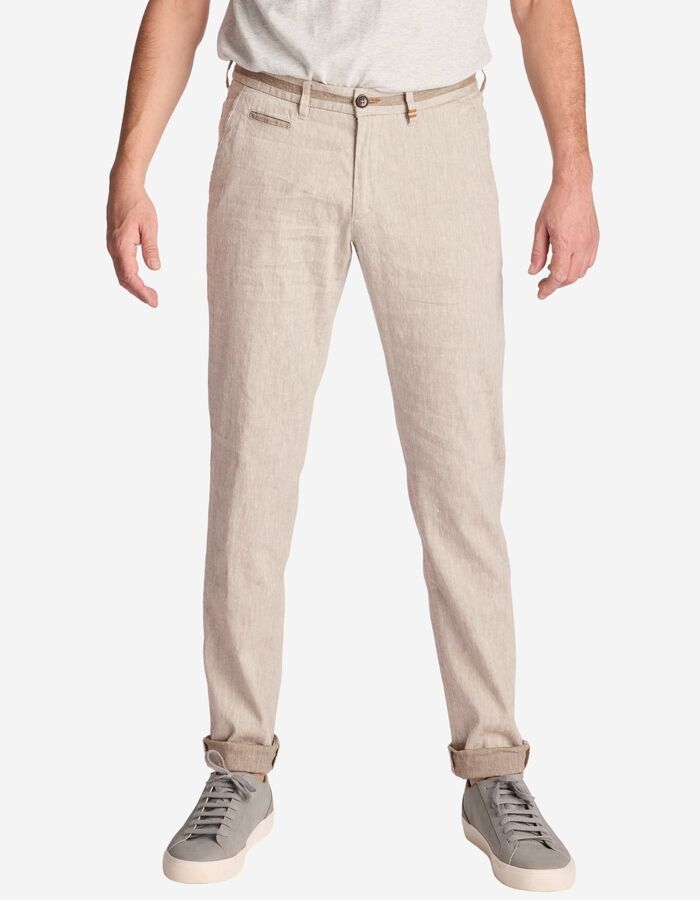 Zilton slim fit broek beige