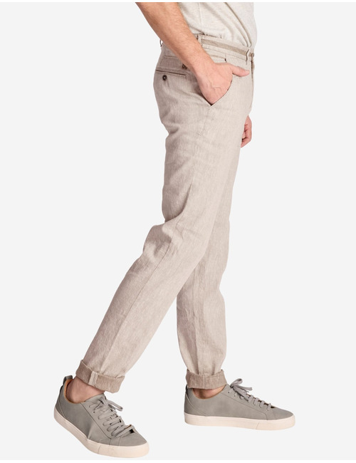 Zilton slim fit broek beige
