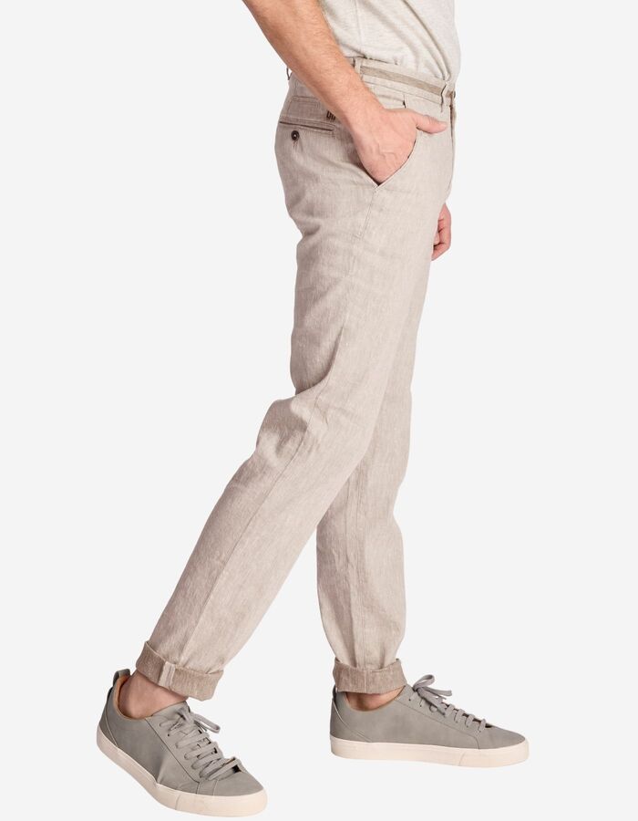 Zilton slim fit broek beige