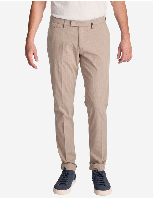 Zilton slim fit broek beige