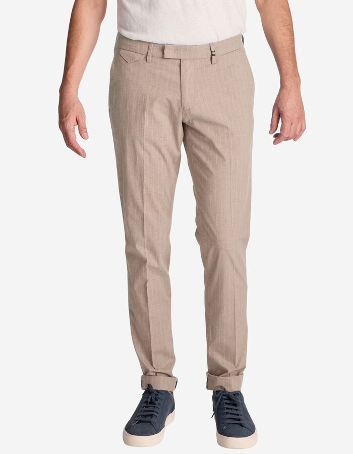 Zilton slim fit broek beige
