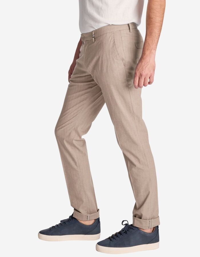 Zilton slim fit broek beige