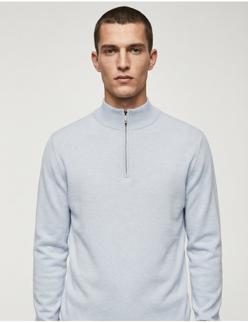 Gentiluomo pull met korte rits blauw