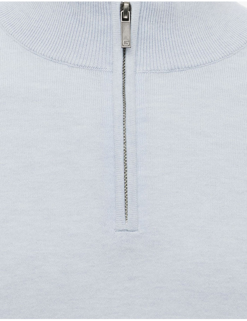 Gentiluomo pull met korte rits blauw