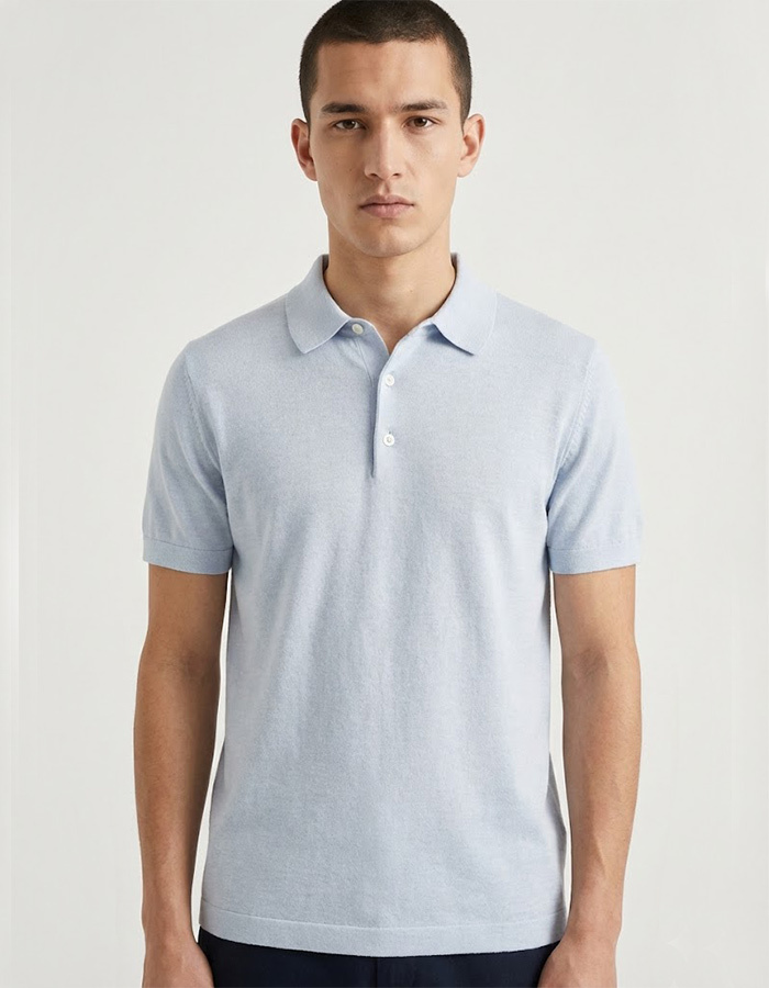 Gentiluomo slim fit polo blauw