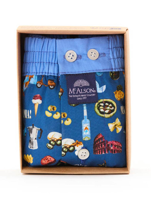 Men boxershort Travel icons blue