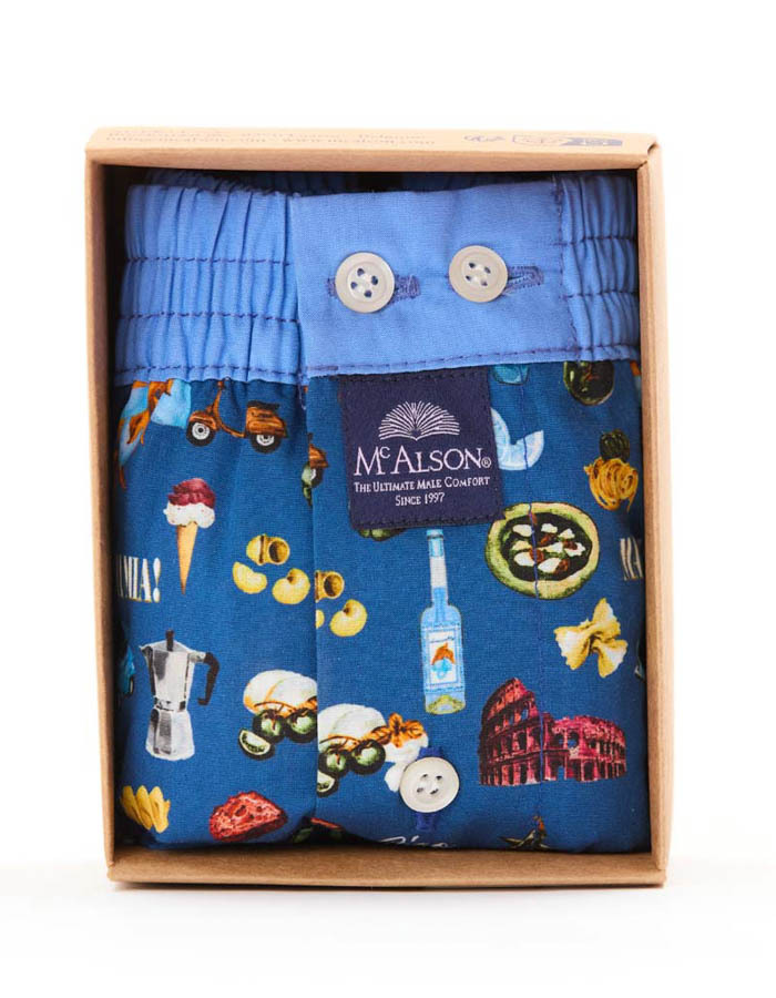 Men boxershort Travel icons blue