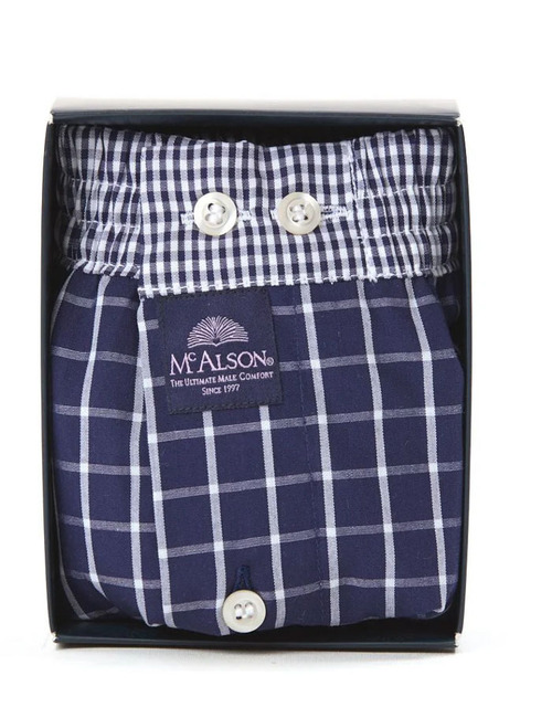 Men boxershort Checkered navy blue
