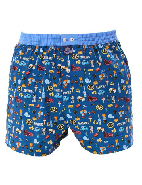 Men boxershort Travel icons blue