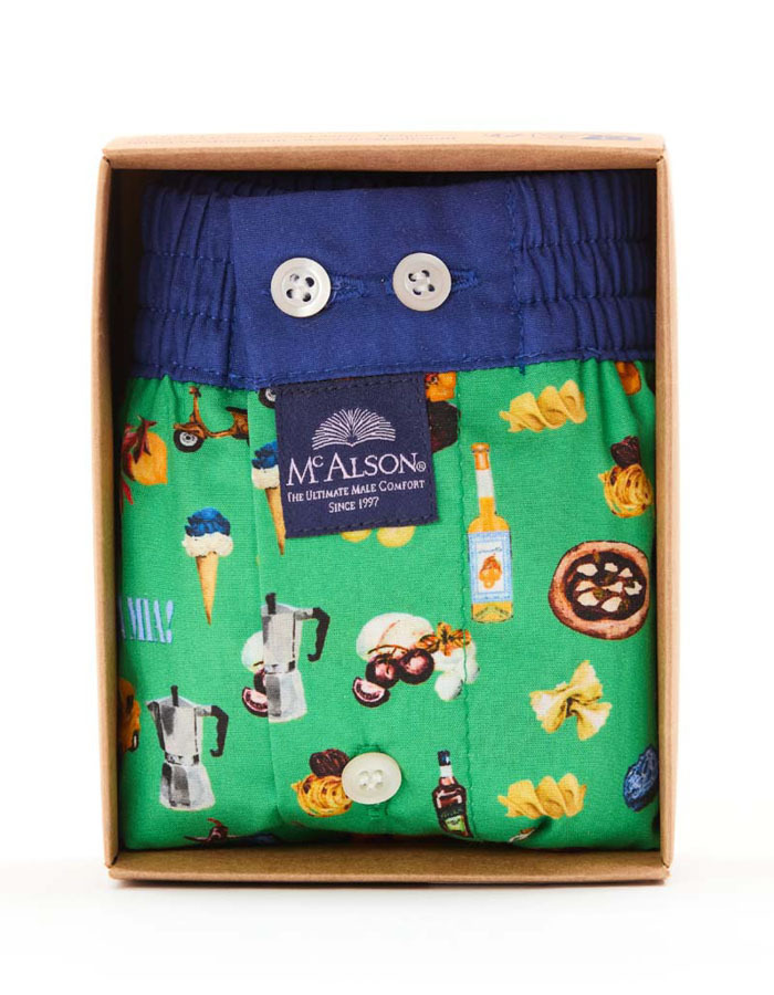 Men boxershort Travel icons green