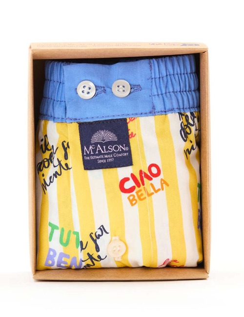 Men boxershort Tutto Bene yellow stripe