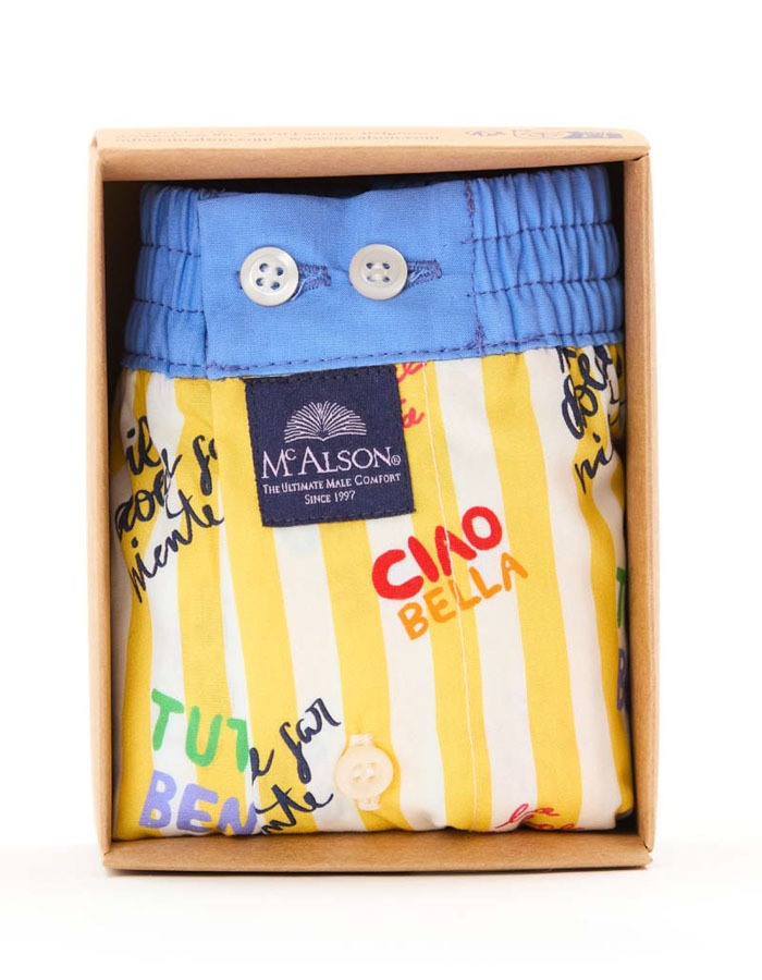 Men boxershort Tutto Bene yellow stripe