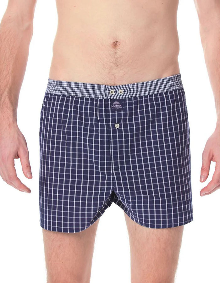 Men boxershort Checkered navy blue