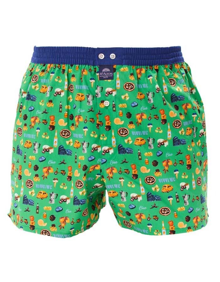 Men boxershort Travel icons green