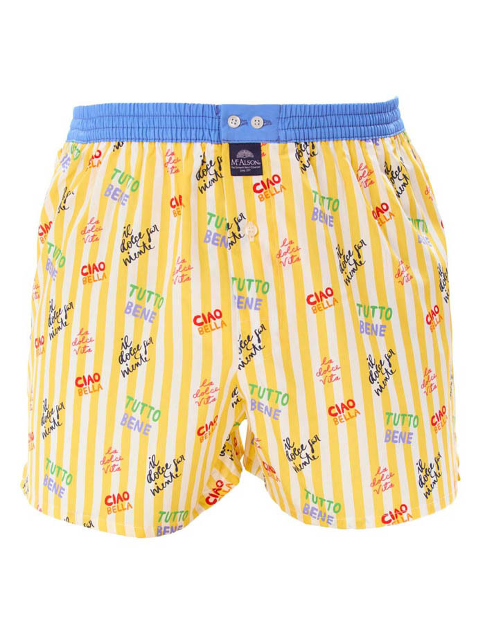 Men boxershort Tutto Bene yellow stripe