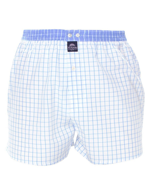 Men boxershort Checkered white baby blue