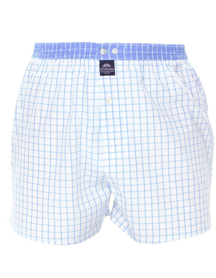 Men boxershort Checkered white baby blue