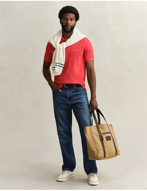 Regular fit piqué poloshirt met borstlogo in rose red