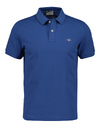 Slim fit piqué poloshirt met borstlogo in vintage blue