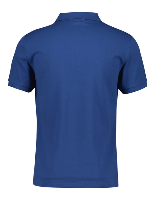 Slim fit piqué poloshirt met borstlogo in vintage blue