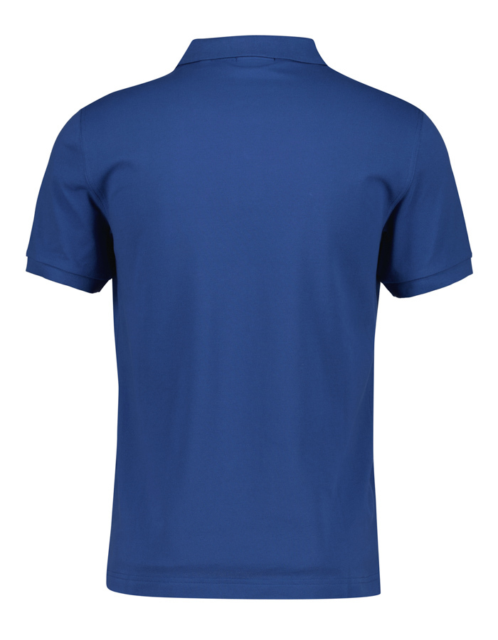 Slim fit piqué poloshirt met borstlogo in vintage blue