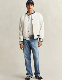 Slim fit piqué poloshirt met borstlogo in white