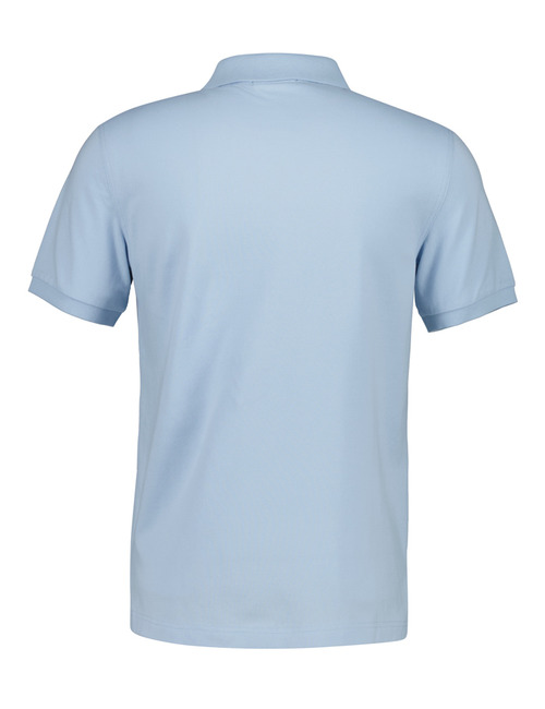 Slim fit piqué poloshirt met borstlogo in fresh blue