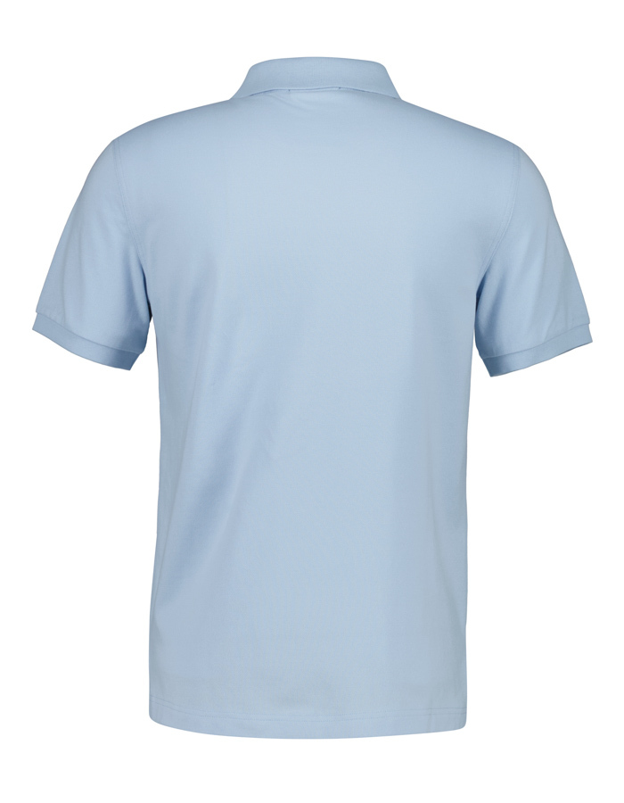Slim fit piqué poloshirt met borstlogo in fresh blue