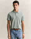 Regular fit piqué poloshirt met borstlogo in ceramic grey