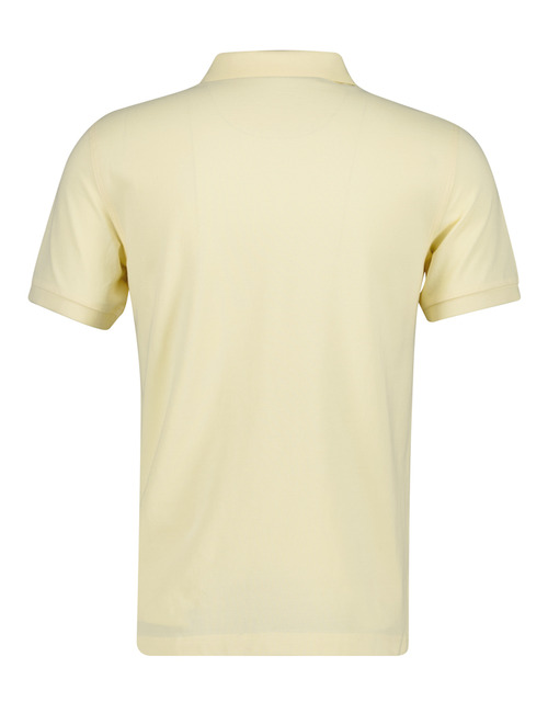 Slim fit piqué poloshirt met borstlogo in vanilla yellow