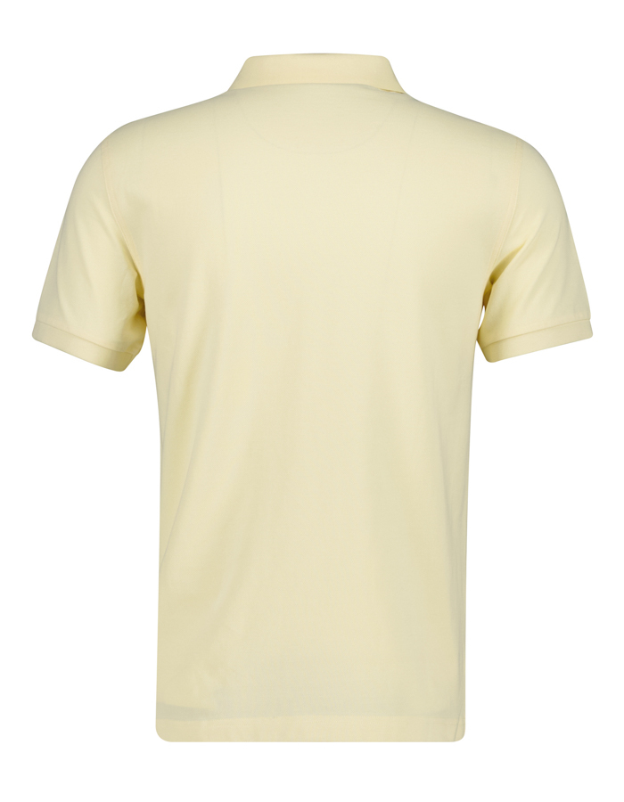 Slim fit piqué poloshirt met borstlogo in vanilla yellow