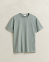 Regular fit T-shirt met geborduurd borstlogo in ceramic grey