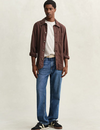 Regular fit T-shirt met geborduurd borstlogo in seed melange