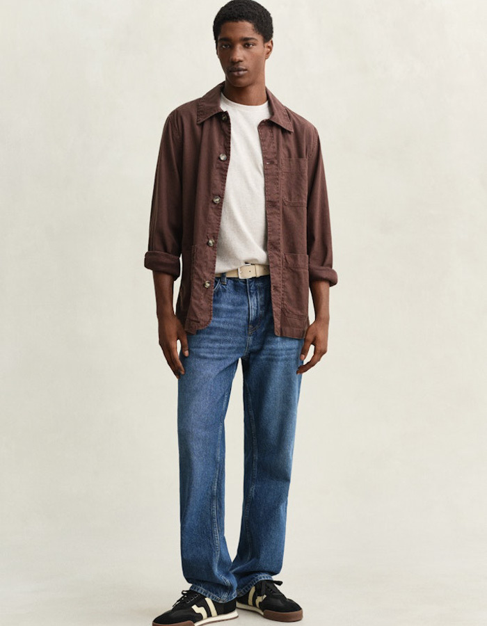 Regular fit T-shirt met geborduurd borstlogo in seed melange